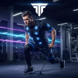 عکس شاخص لاغری و عضلهسازی با EMS، نمایش لوگوی Titan EMS با تاکید بر فواید EMS و هشدار عوارض EMS برای مربیان و ورزشکاران حرفهای